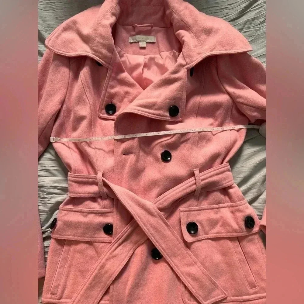 New York and Company Pink Coat, Size Small - Picture 7 of 8